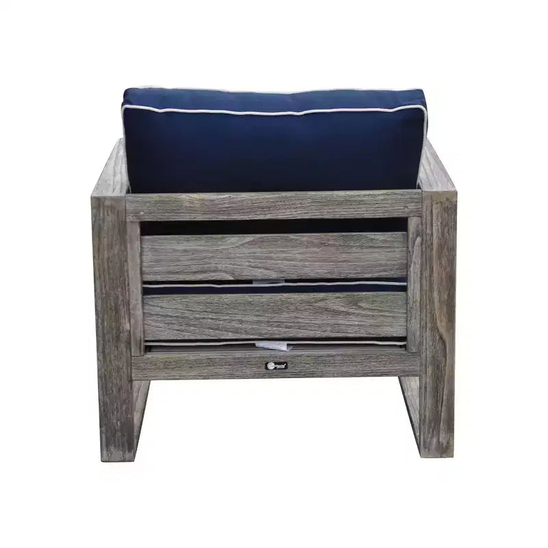 Fauteuil de jardin moderne Courtyard Casual Driftwood Gray Teak North Shore avec coussins