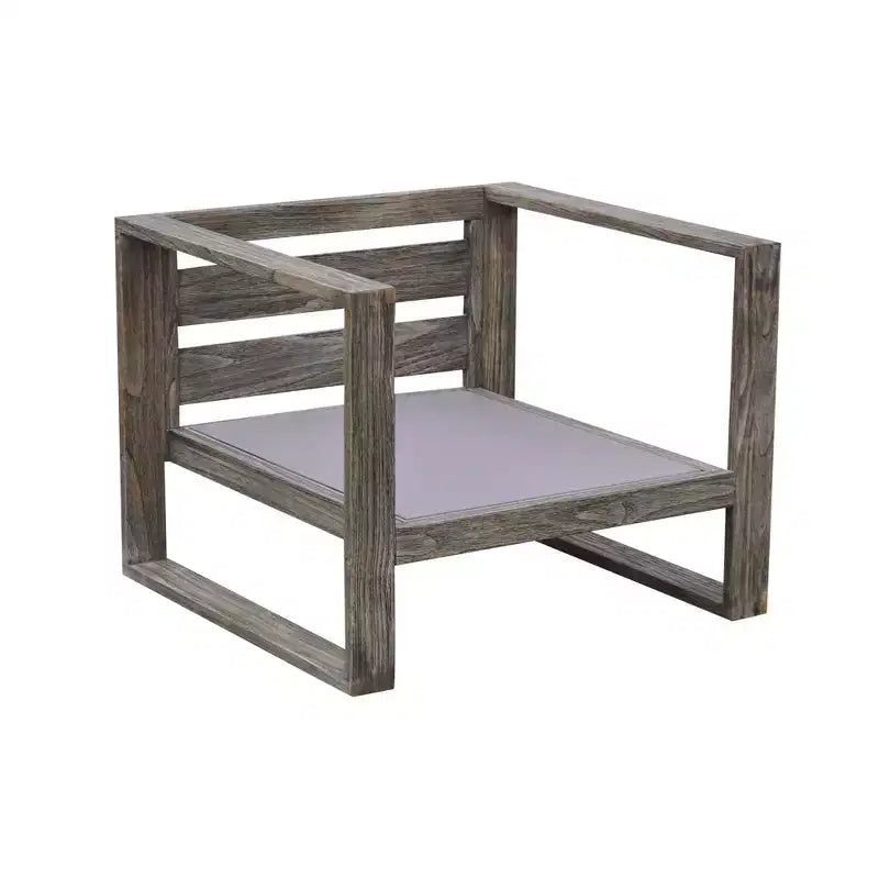 Fauteuil de jardin moderne Courtyard Casual Driftwood Gray Teak North Shore avec coussins