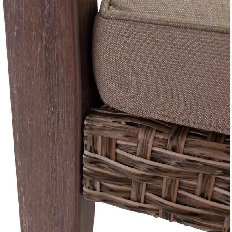 Chaise de salle à manger Courtyard Casual Buena Vista II en bois d'eucalyptus teinté, emballage démonté, coussin emballé dans une boîte mais vendu séparément