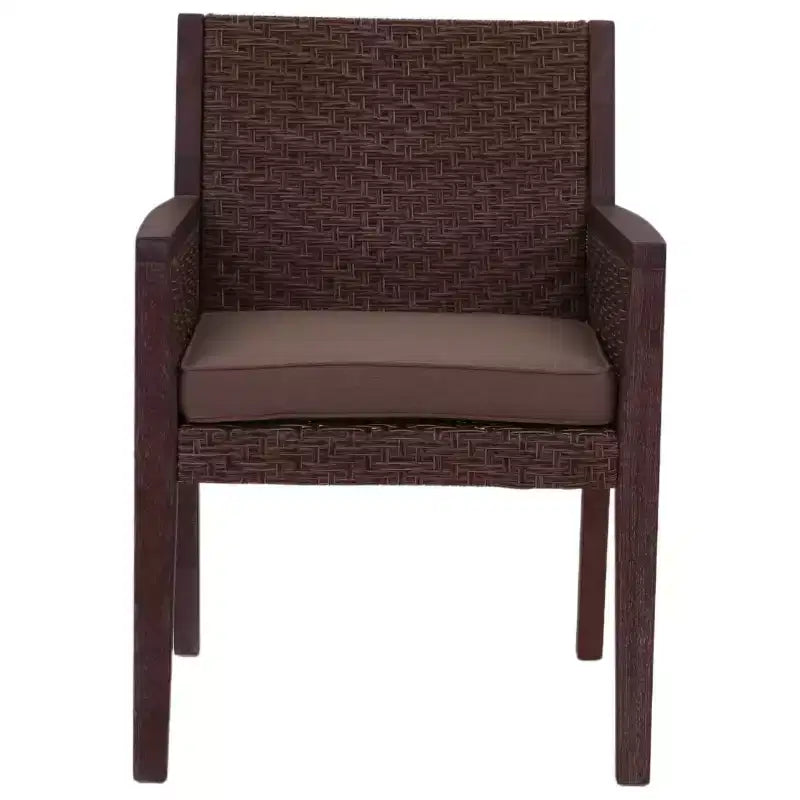 Chaise de salle à manger Courtyard Casual Buena Vista II en bois d'eucalyptus teinté, emballage démonté, coussin emballé dans une boîte mais vendu séparément
