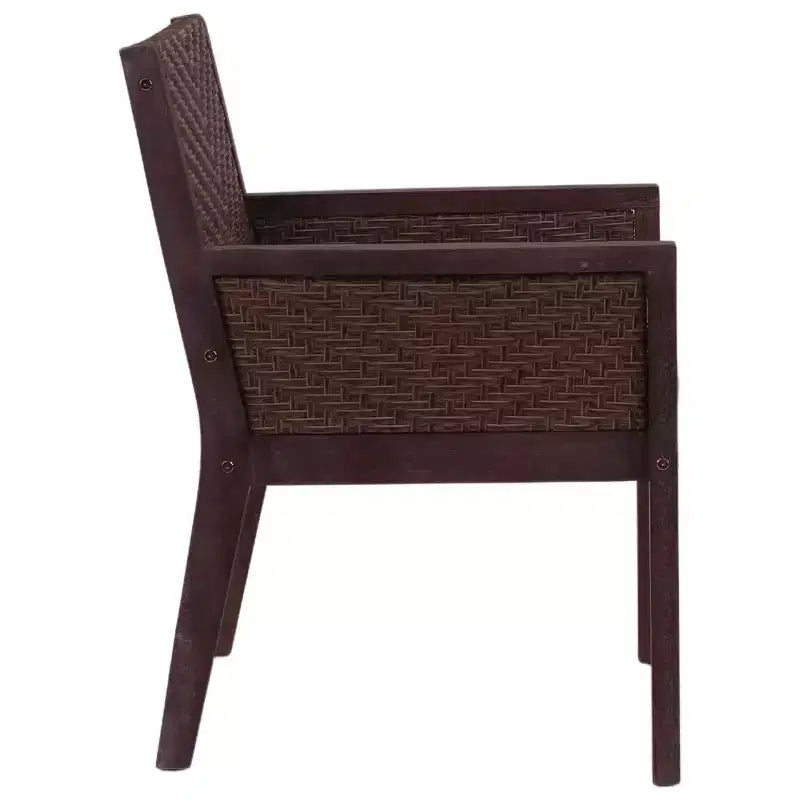 Chaise de salle à manger Courtyard Casual Buena Vista II en bois d'eucalyptus teinté, emballage démonté, coussin emballé dans une boîte mais vendu séparément