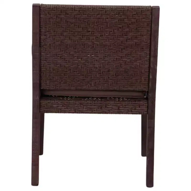Chaise de salle à manger Courtyard Casual Buena Vista II en bois d'eucalyptus teinté, emballage démonté, coussin emballé dans une boîte mais vendu séparément