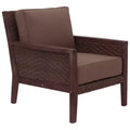 Courtyard Casual Buena Vista II Club Chair Stained Eucalyptus Wood KD Sunbrella Fabric