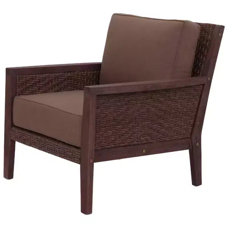 Fauteuil club Courtyard Casual Buena Vista II en eucalyptus teinté, à monter (KD), tissu Sunbrella