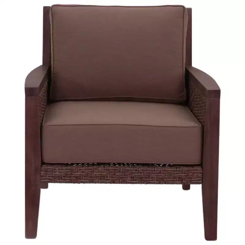 Fauteuil club Courtyard Casual Buena Vista II en eucalyptus teinté, à monter (KD), tissu Sunbrella