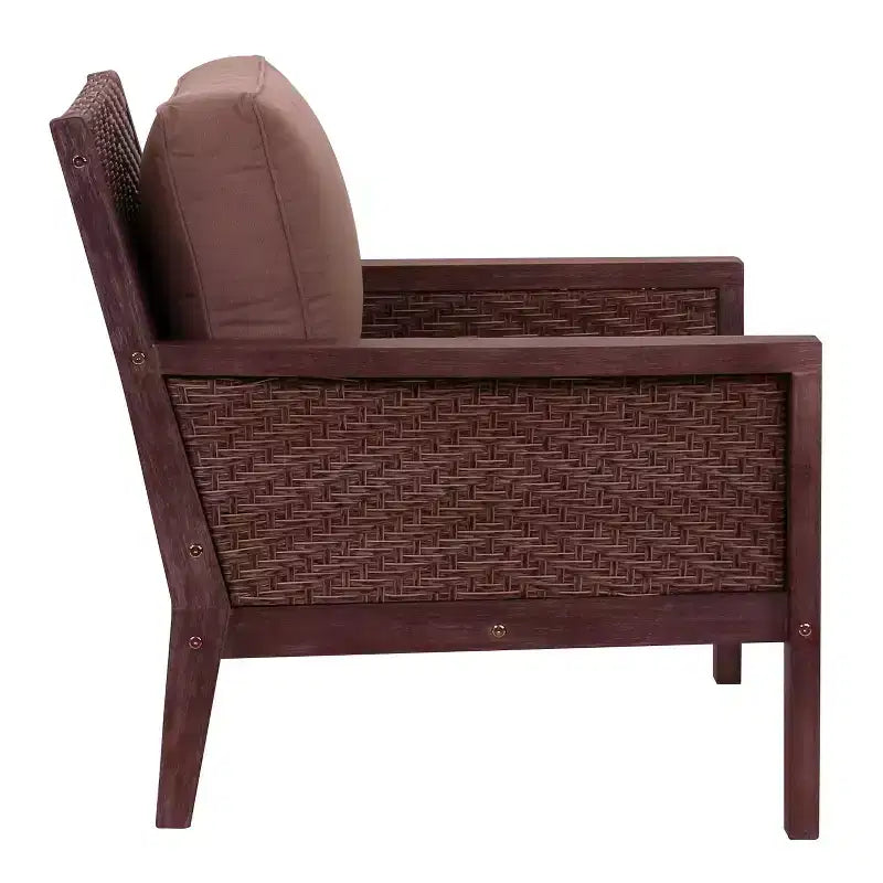 Fauteuil club Courtyard Casual Buena Vista II en eucalyptus teinté, à monter (KD), tissu Sunbrella