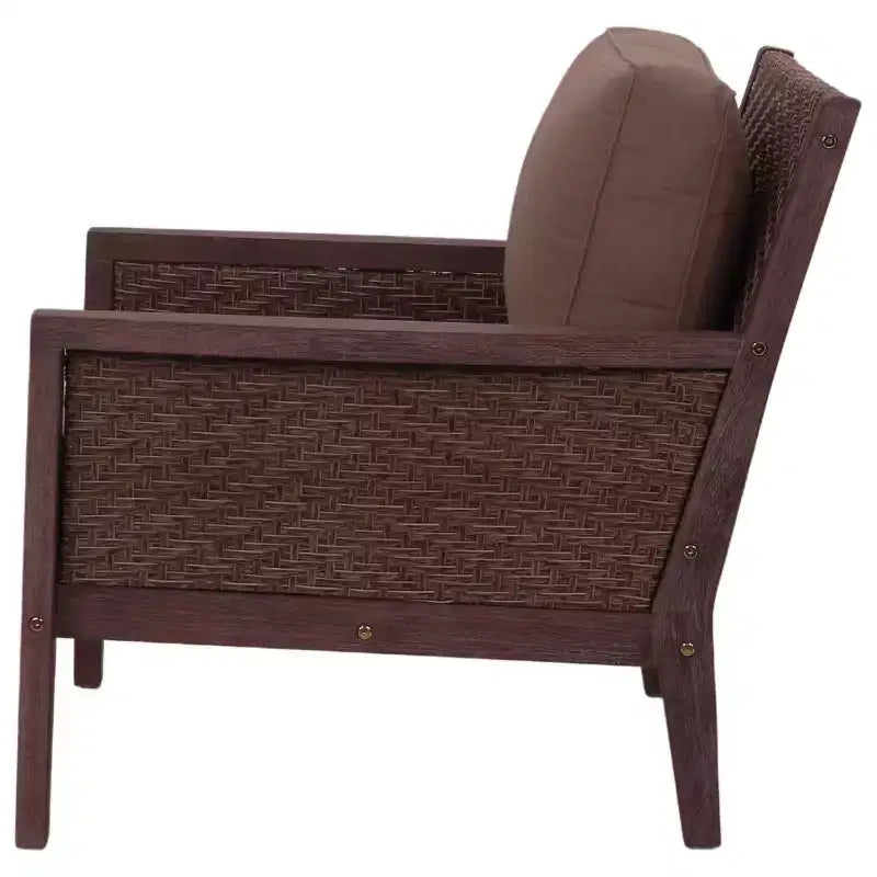 Fauteuil club Courtyard Casual Buena Vista II en eucalyptus teinté, à monter (KD), tissu Sunbrella