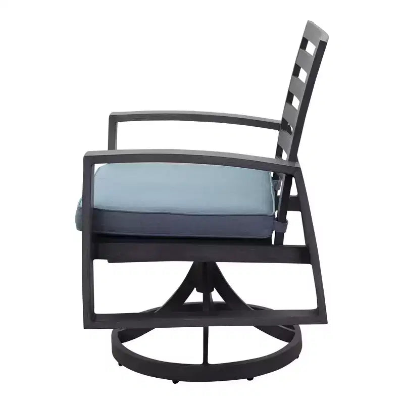 Fauteuil à bascule pivotant en aluminium Courtyard Casual Cabo avec coussins Sunbrella