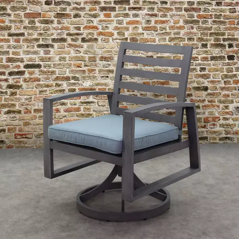 Fauteuil à bascule pivotant en aluminium Courtyard Casual Cabo avec coussins Sunbrella