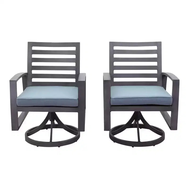 Fauteuil à bascule pivotant en aluminium Courtyard Casual Cabo avec coussins Sunbrella