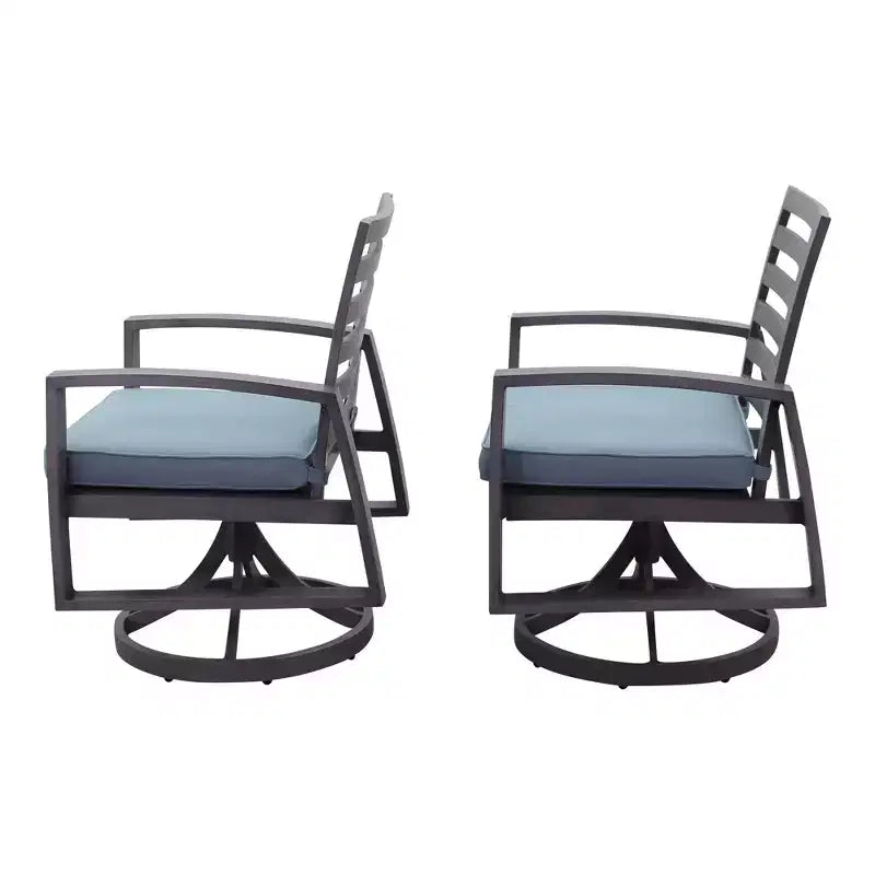 Fauteuil à bascule pivotant en aluminium Courtyard Casual Cabo avec coussins Sunbrella