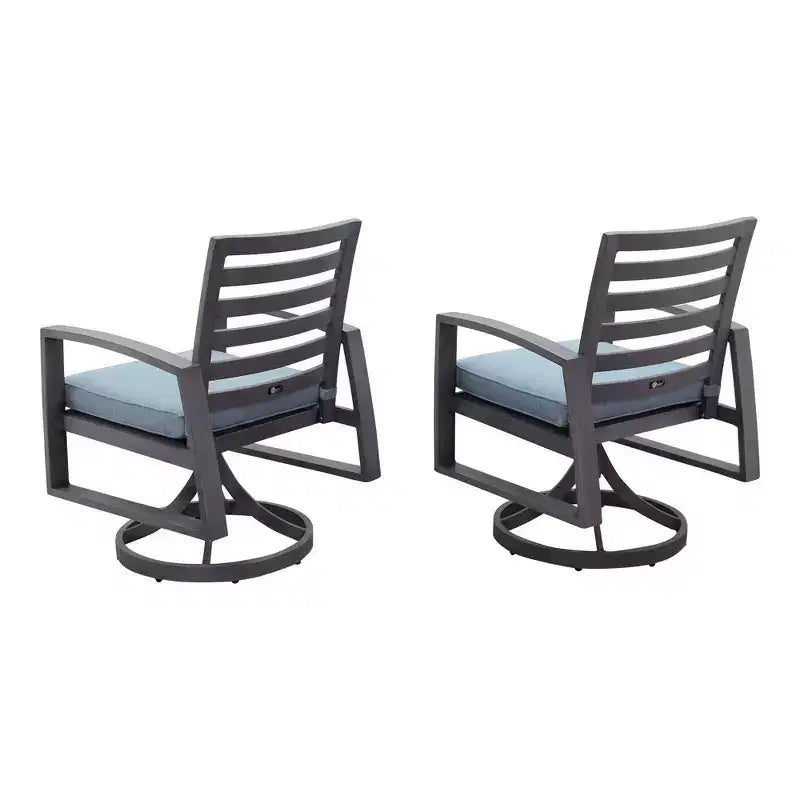 Fauteuil à bascule pivotant en aluminium Courtyard Casual Cabo avec coussins Sunbrella
