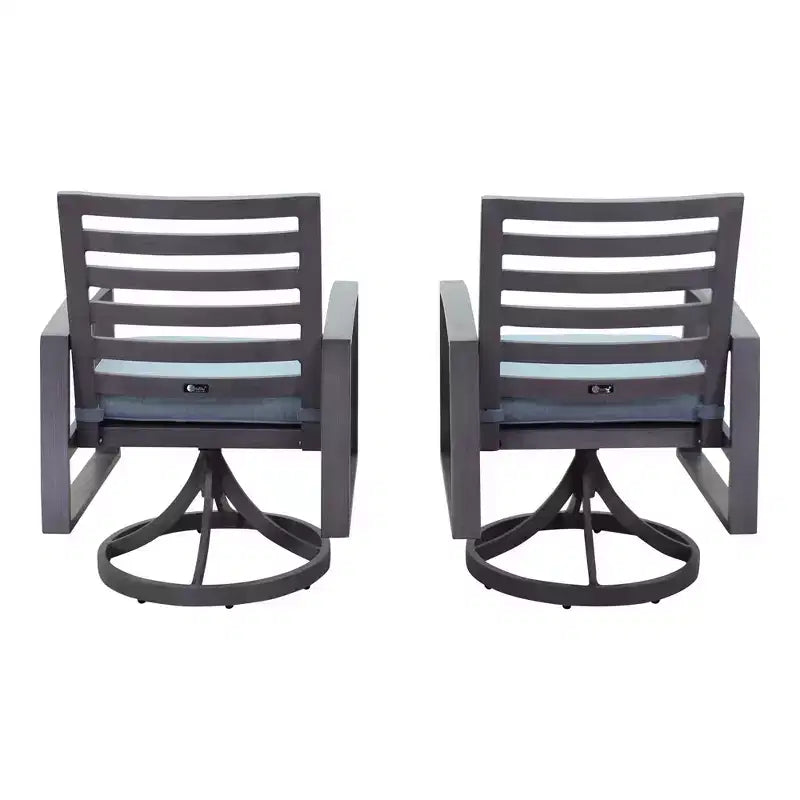 Fauteuil à bascule pivotant en aluminium Courtyard Casual Cabo avec coussins Sunbrella