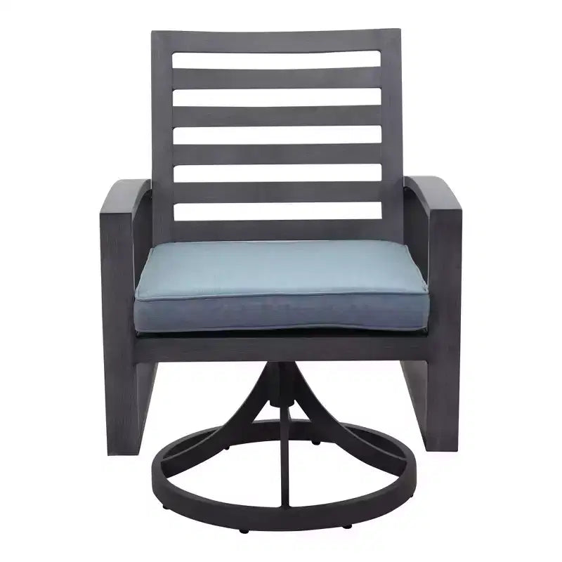 Fauteuil à bascule pivotant en aluminium Courtyard Casual Cabo avec coussins Sunbrella