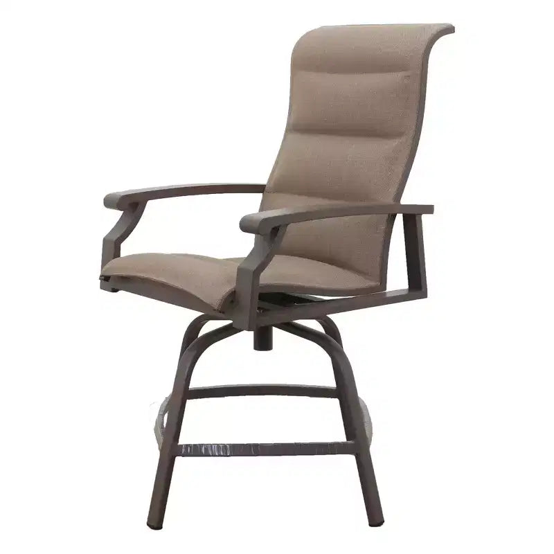 Tabouret pivotant matelassé Courtyard Casual Madison pour balcon, cadre en aluminium poudré
