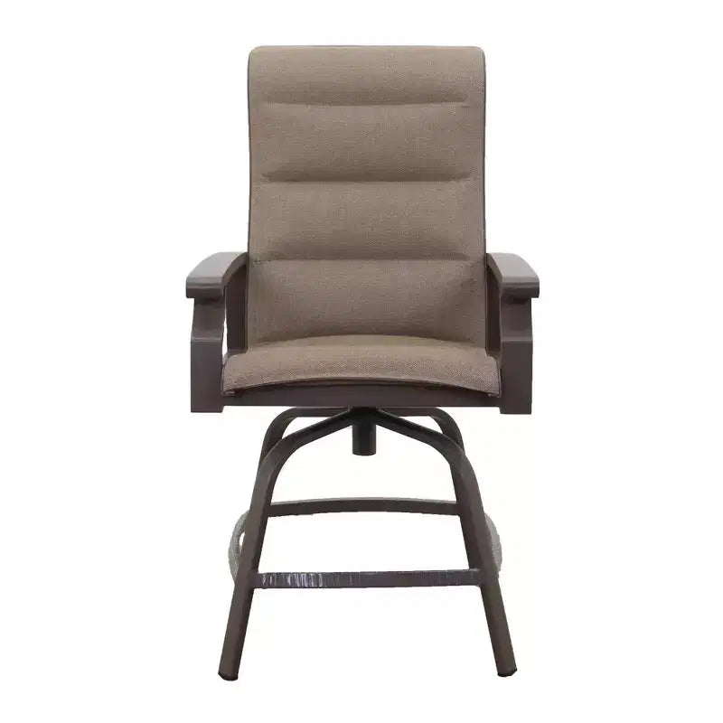 Tabouret pivotant matelassé Courtyard Casual Madison pour balcon, cadre en aluminium poudré