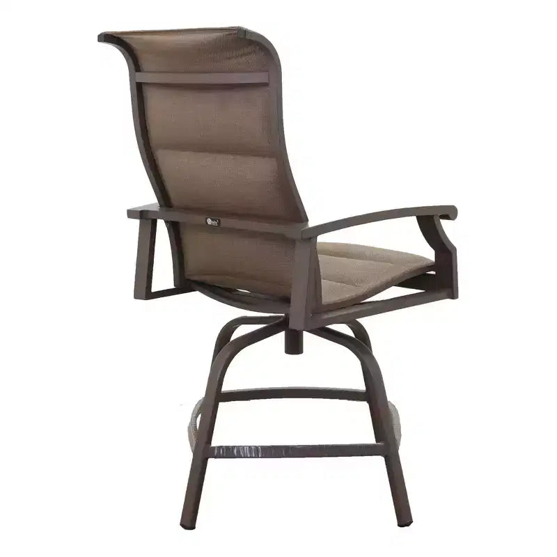 Tabouret pivotant matelassé Courtyard Casual Madison pour balcon, cadre en aluminium poudré