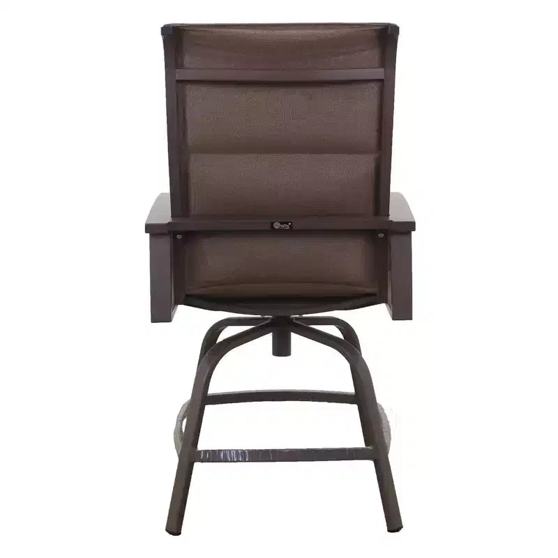 Tabouret pivotant matelassé Courtyard Casual Madison pour balcon, cadre en aluminium poudré