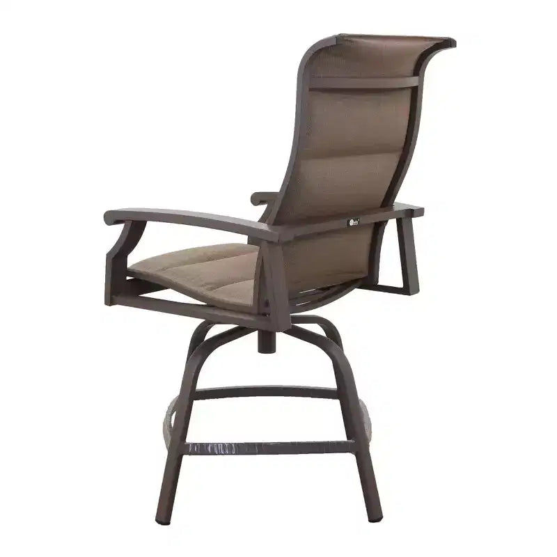 Tabouret pivotant matelassé Courtyard Casual Madison pour balcon, cadre en aluminium poudré