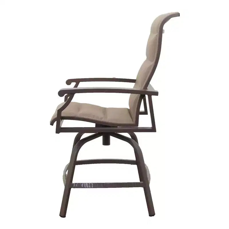 Tabouret pivotant matelassé Courtyard Casual Madison pour balcon, cadre en aluminium poudré