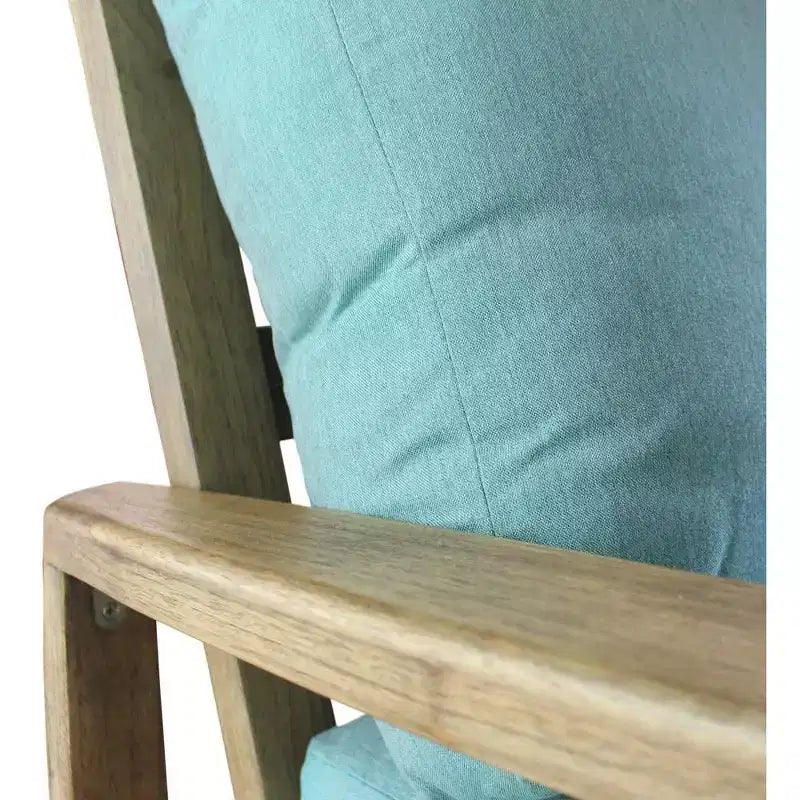 Fauteuil de jardin décontracté Avalon en teck FSC, teck avec finition gris chiné, toile tendue sous coussin pour plus de confort, tissu Sunbrella