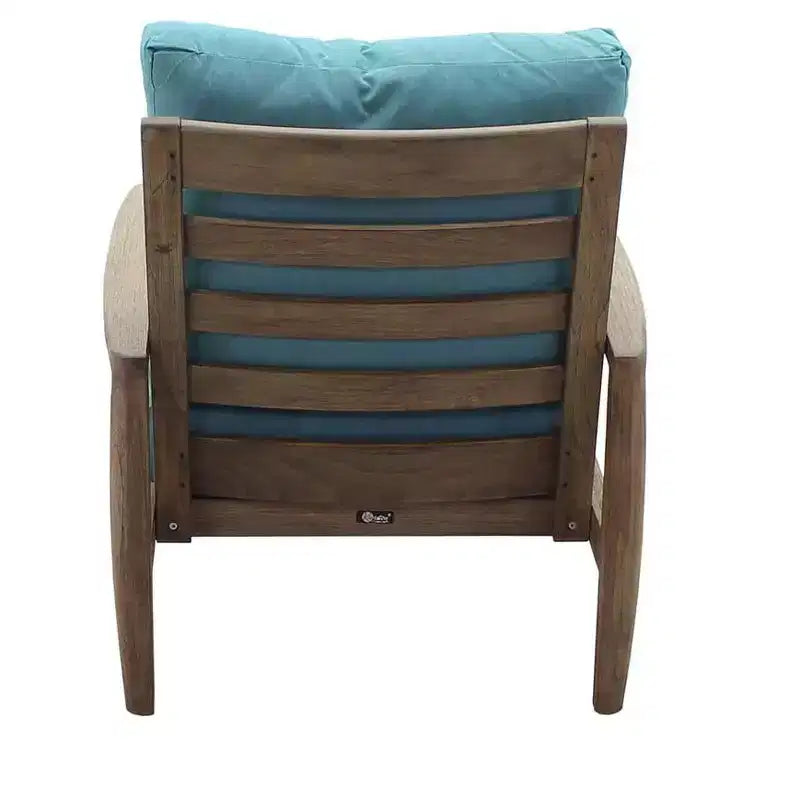 Fauteuil de jardin décontracté Avalon en teck FSC, teck avec finition gris chiné, toile tendue sous coussin pour plus de confort, tissu Sunbrella