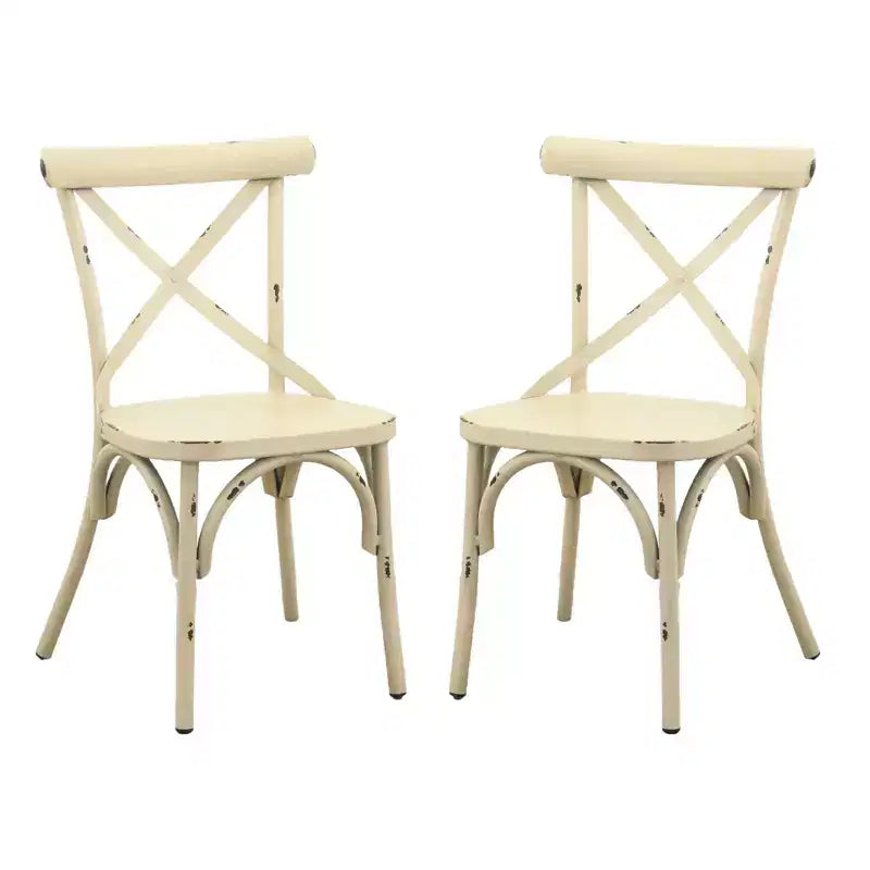 Courtyard Casual Brookwood X Back Chair Alum in Hand Brushed Finish Price is for a Pack of 2