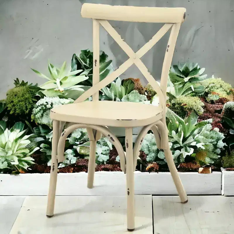 Chaise Brookwood X Back Courtyard Casual en aluminium brossé à la main (le prix correspond à un lot de 2)