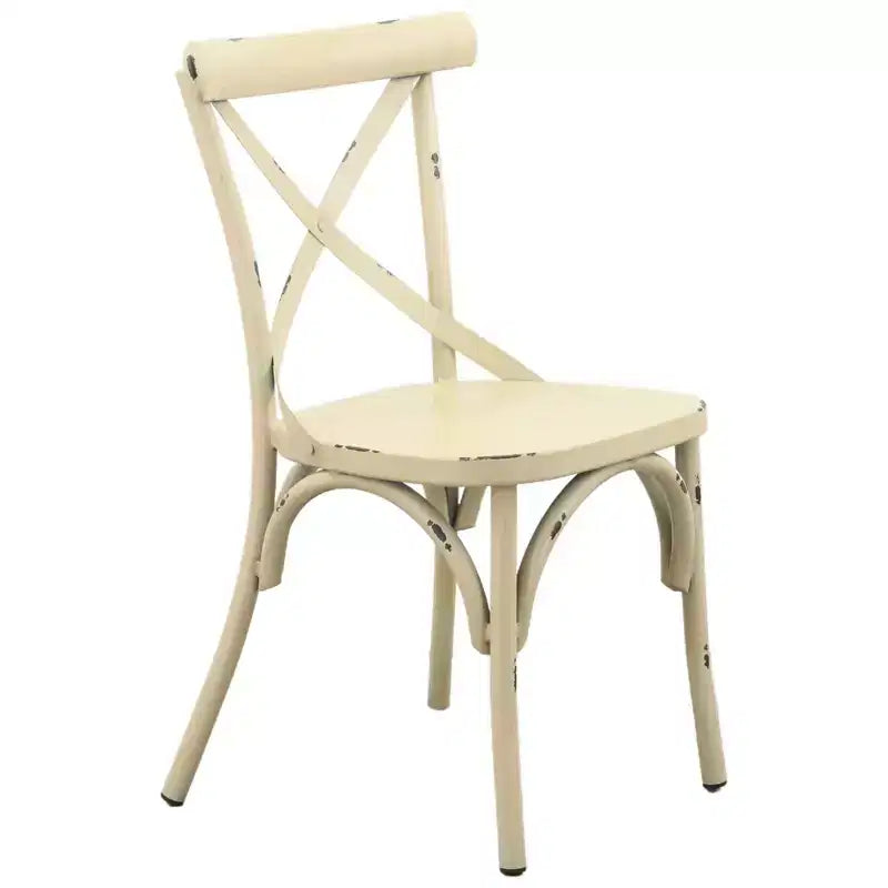 Chaise Brookwood X Back Courtyard Casual en aluminium brossé à la main (le prix correspond à un lot de 2)
