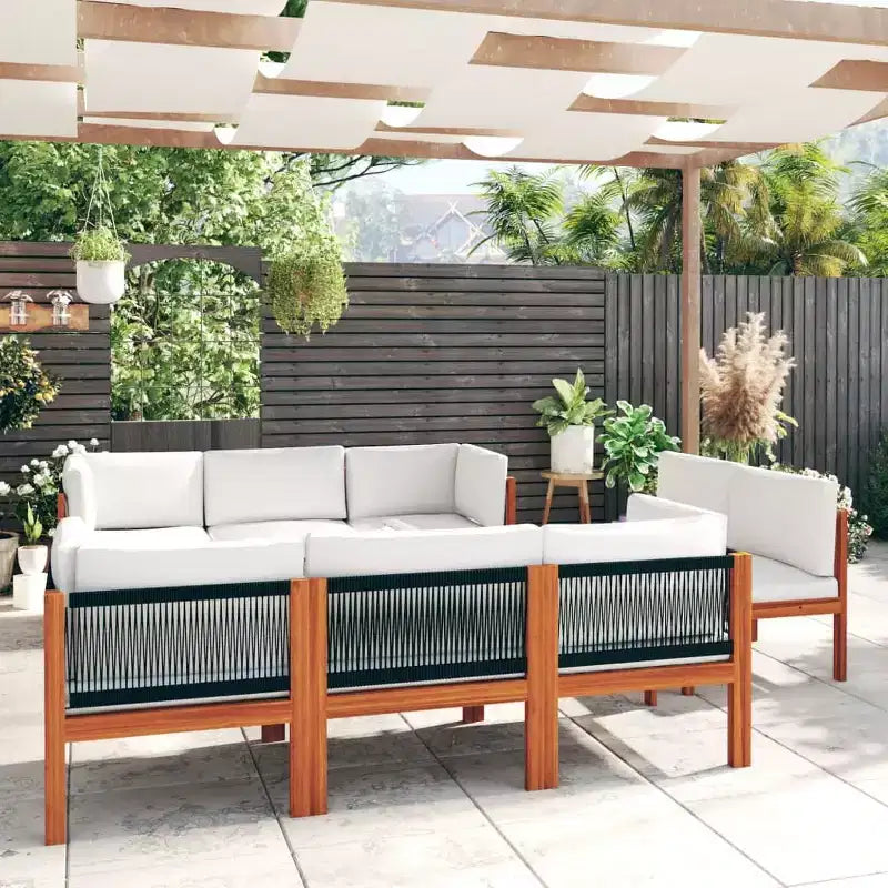 vidaXL Ensemble de salon de jardin Modulable grand Crème, bois d'acacia massif marron