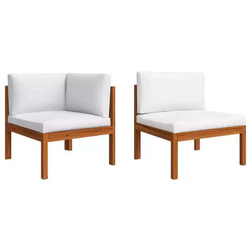 vidaXL Ensemble de salon de jardin Modulable grand Crème, bois d'acacia massif marron