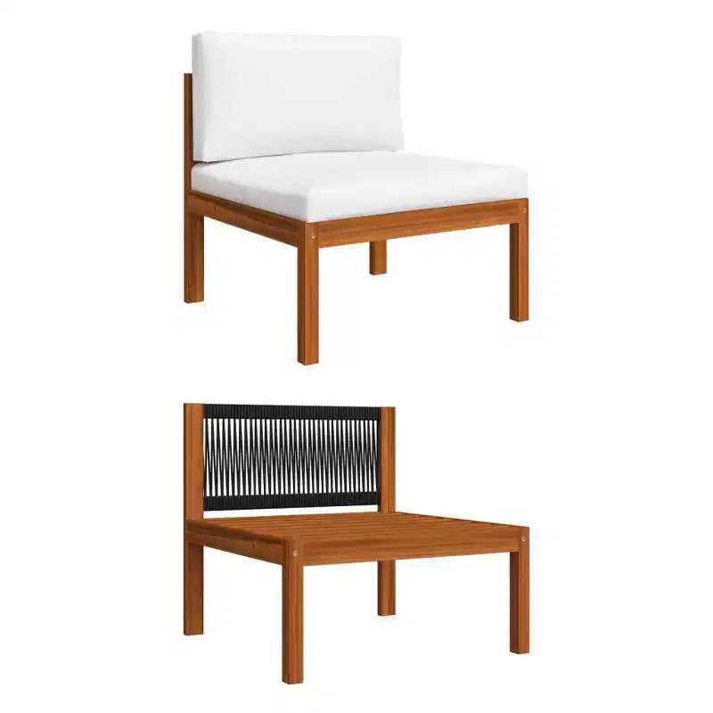 vidaXL Ensemble de salon de jardin Modulable grand Crème, bois d'acacia massif marron