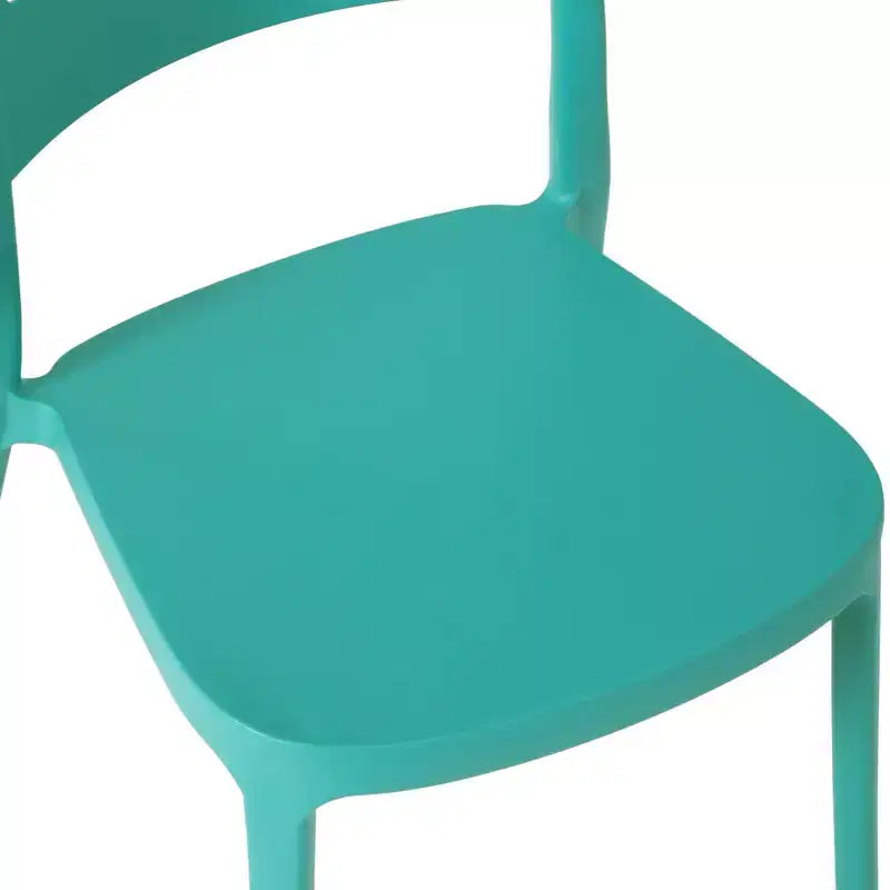 WestinTrends Playa Chaises de salle à manger modernes empilables en plastique pour l'extérieur (lot de 4), turquoise