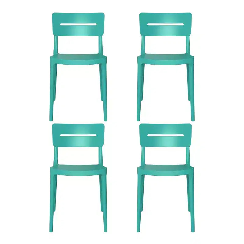 WestinTrends Playa Chaises de salle à manger modernes empilables en plastique pour l'extérieur (lot de 4), turquoise