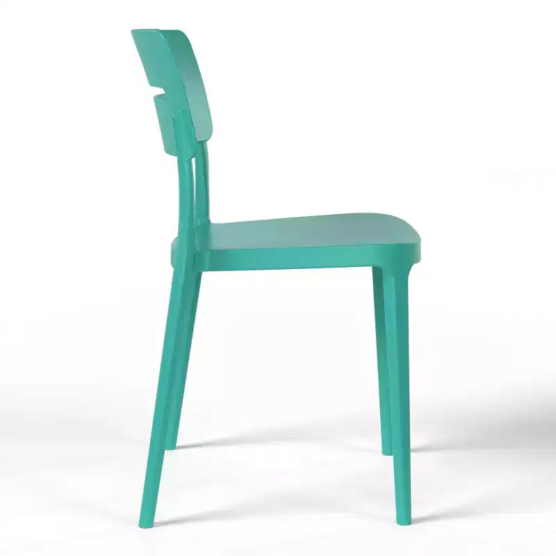 WestinTrends Playa Chaises de salle à manger modernes empilables en plastique pour l'extérieur (lot de 4), turquoise
