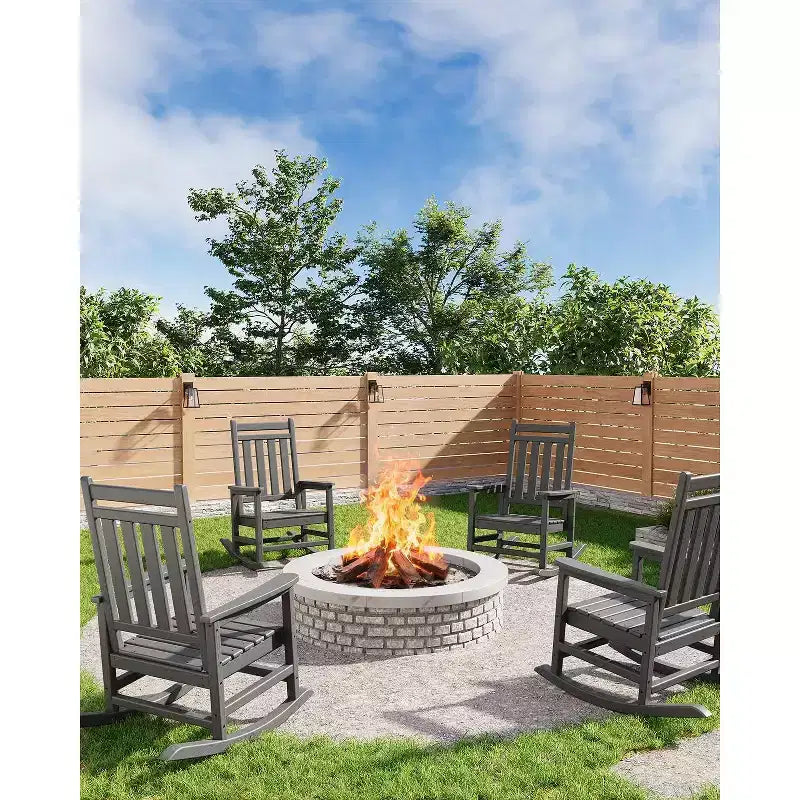 Grand fauteuil à bascule surdimensionné pour adultes, fauteuil à bascule de véranda en PEHD résistant aux intempéries, fauteuil à bascule d'extérieur robuste de 180 kg pour patio, jardin, véranda