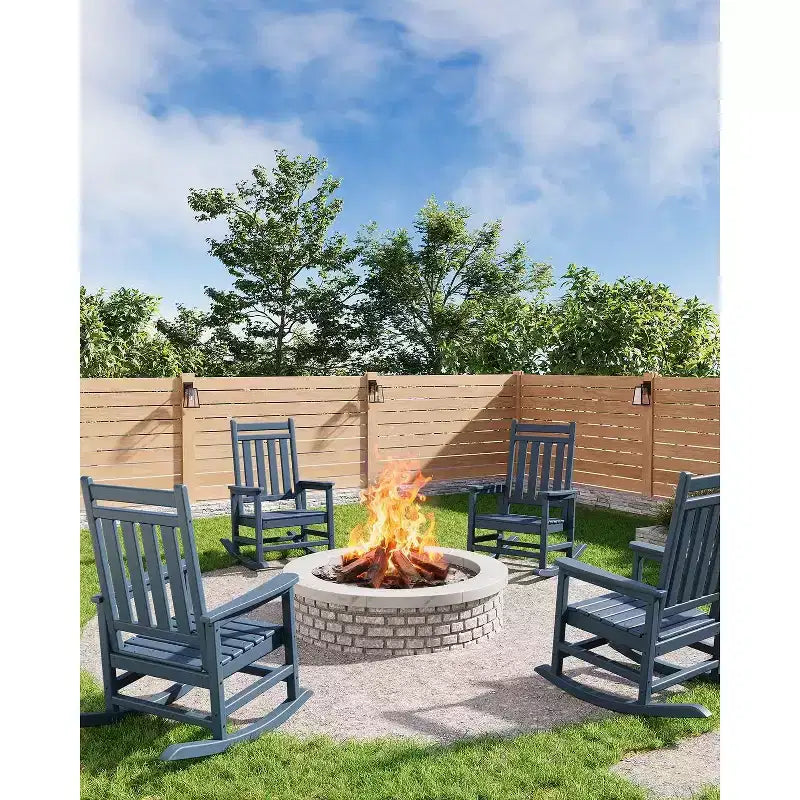 Grand fauteuil à bascule surdimensionné pour adultes, fauteuil à bascule de véranda en PEHD résistant aux intempéries, fauteuil à bascule d'extérieur robuste de 180 kg pour patio, jardin, véranda