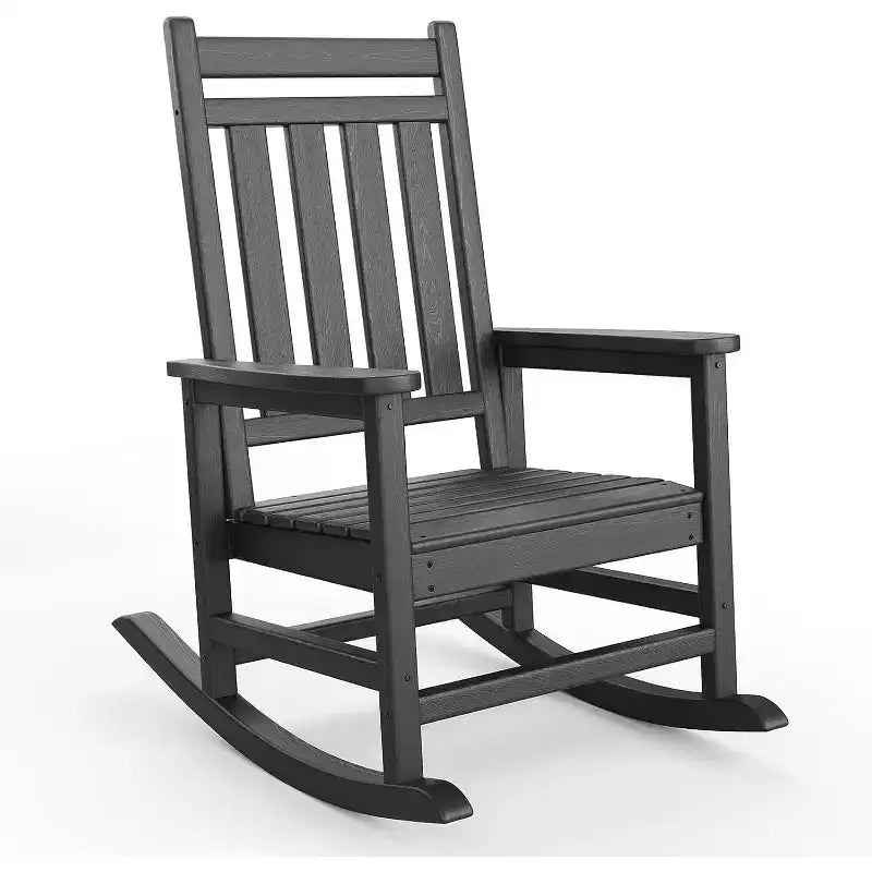 Grand fauteuil à bascule surdimensionné pour adultes, fauteuil à bascule de véranda en PEHD résistant aux intempéries, fauteuil à bascule d'extérieur robuste de 180 kg pour patio, jardin, véranda
