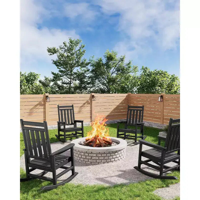 Grand fauteuil à bascule surdimensionné pour adultes, fauteuil à bascule de véranda en PEHD résistant aux intempéries, fauteuil à bascule d'extérieur robuste de 180 kg pour patio, jardin, véranda