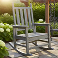 Grand fauteuil à bascule surdimensionné pour adultes, fauteuil à bascule de véranda en PEHD résistant aux intempéries, fauteuil à bascule d'extérieur robuste de 180 kg pour patio, jardin, véranda