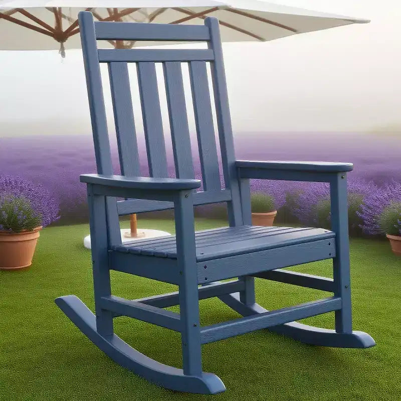 Grand fauteuil à bascule surdimensionné pour adultes, fauteuil à bascule de véranda en PEHD résistant aux intempéries, fauteuil à bascule d'extérieur robuste de 180 kg pour patio, jardin, véranda