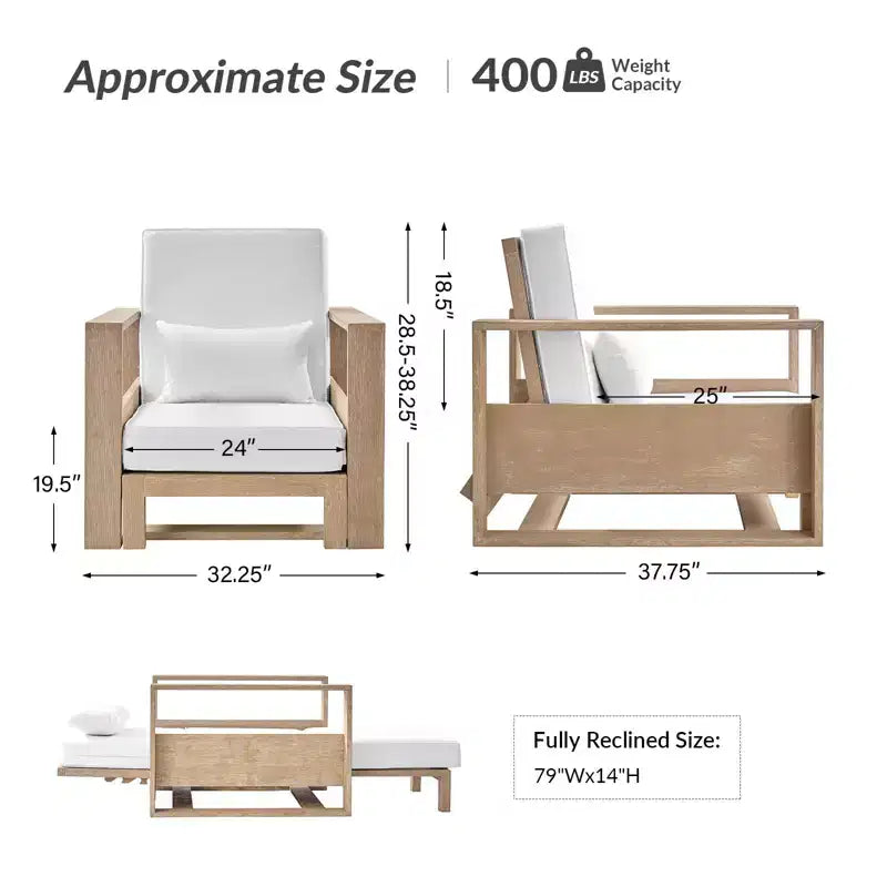 Chaises longues Amilcare avec dossier réglable, lot de 2 | HULALA HOME