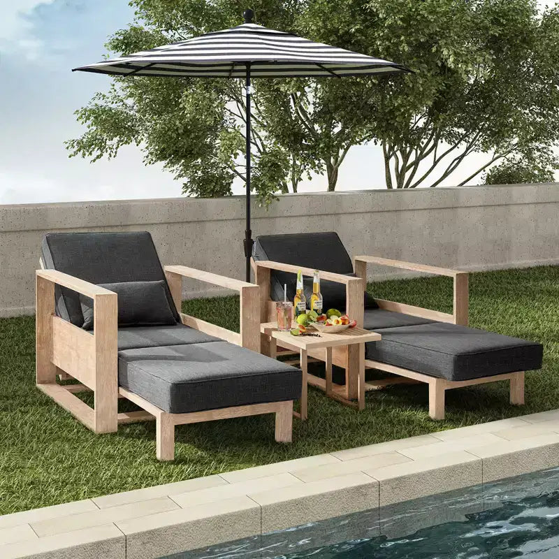 Chaises longues Amilcare avec dossier réglable, lot de 2 | HULALA HOME