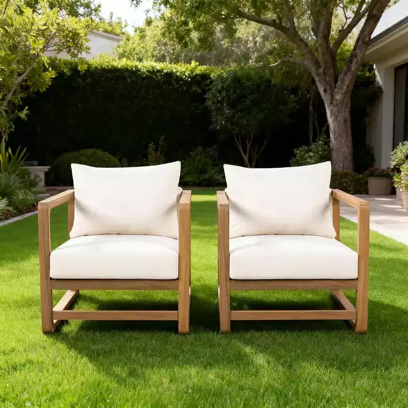 Christopher Knight Home Wisp Modern Outdoor Acacia Wood Oversized Club Chair with Cushions