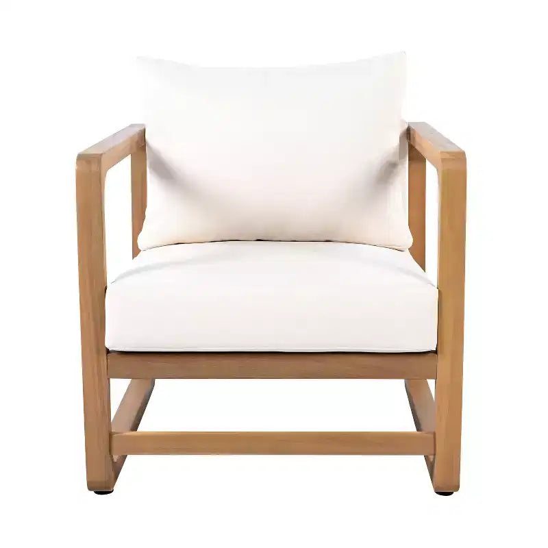 Christopher Knight Home Wisp Chaise Club Oversize d'extérieur Moderne en Bois d'Acacia avec Coussins