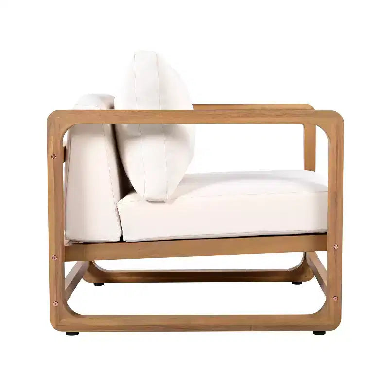 Christopher Knight Home Wisp Chaise Club Oversize d'extérieur Moderne en Bois d'Acacia avec Coussins