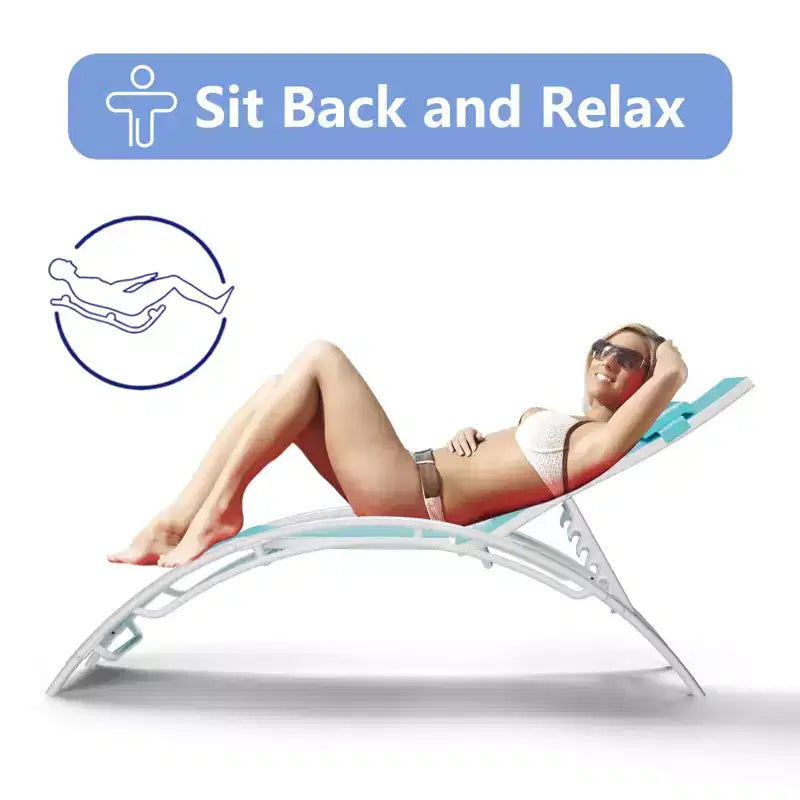 Ensemble de chaises longues en alliage d'aluminium – 2 chaises longues d'extérieur réglables pour terrasse, plage et piscine – Conception légère, durable et résistante aux intempéries