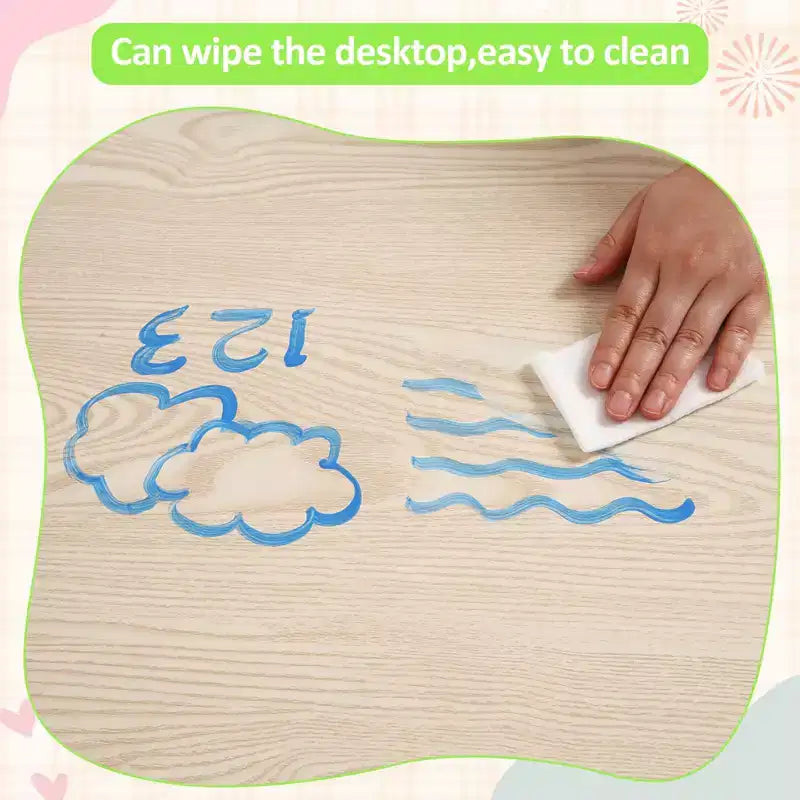Ensemble table et 4 chaises GustoWave pour enfants, table réglable en hauteur (23") et 4 chaises pour tout-petits avec pieds antidérapants et plateau de bureau anti-graffiti avec organisateur