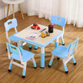 Ensemble table et 4 chaises GustoWave pour enfants, table réglable en hauteur (23") et 4 chaises pour tout-petits avec pieds antidérapants et plateau de bureau anti-graffiti avec organisateur