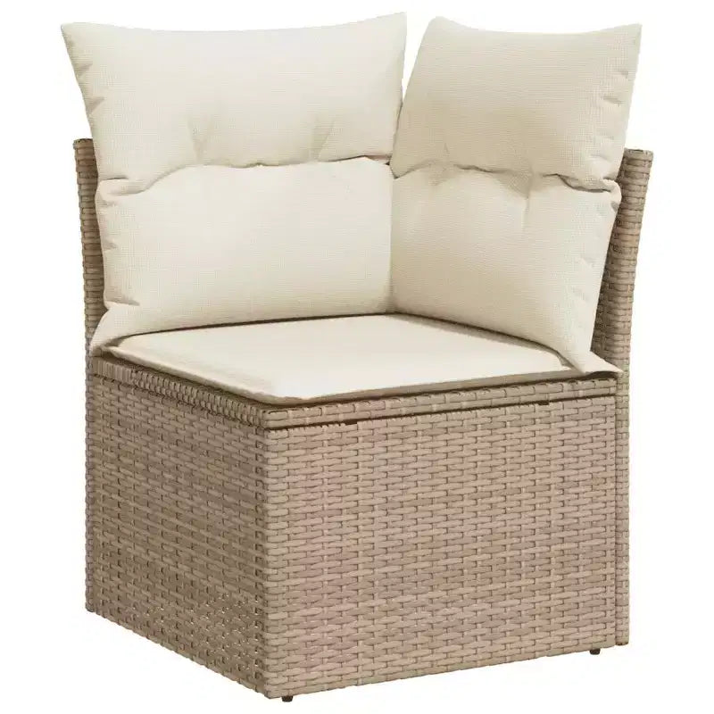 vidaXL Salon de jardin beige en résine tressée Grand salon de jardin modulable